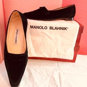 Vintage Manolo Blahnik Velvet Flats